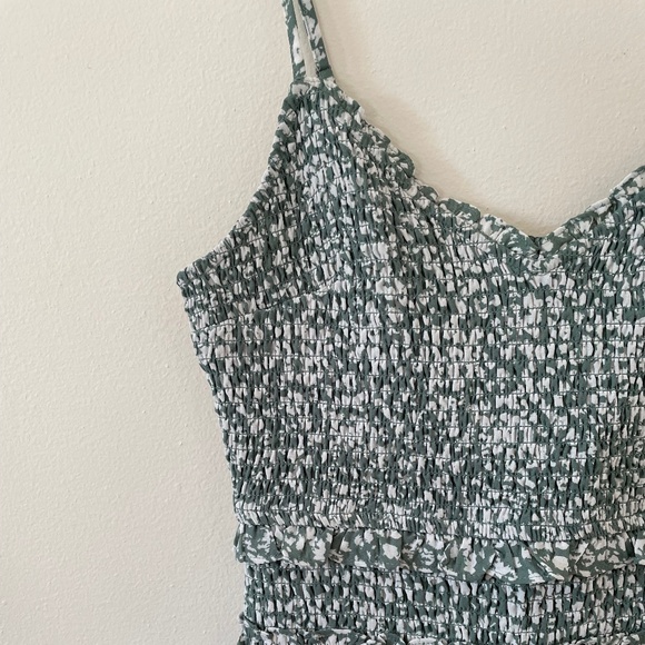 ABERCROMBIE & FITCH Smocked Green Mini Dress - Picture 3 of 15